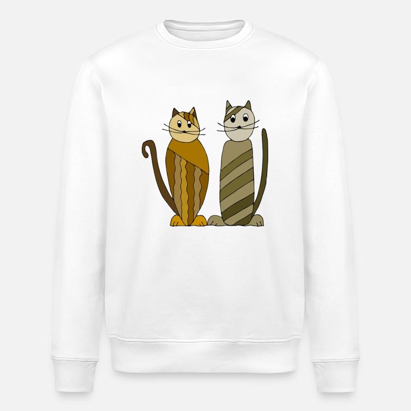 Katzen - Stanley/Stella Unisex Bio-Sweatshirt ROLLER - Weiß