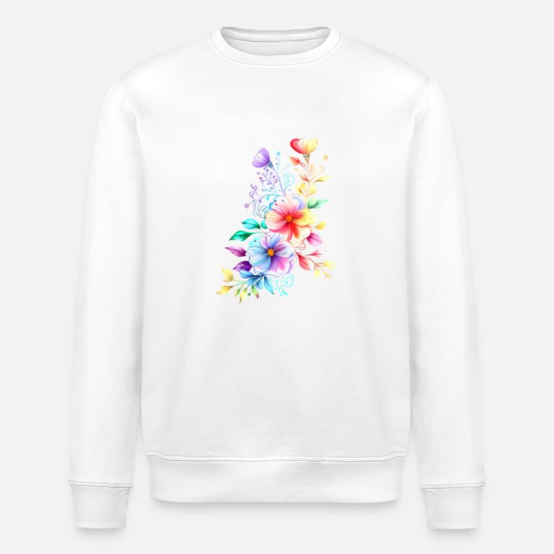 Regenbogen Bouquet - Stanley/Stella Unisex Bio-Sweatshirt ROLLER - Weiß