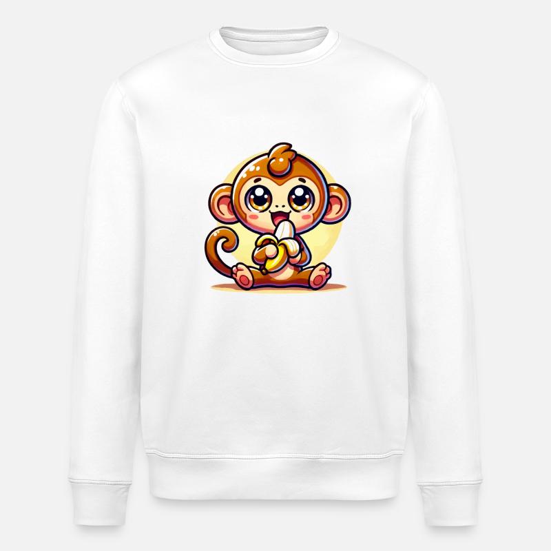 Monkey - Stanley/Stella ROLLER Unisex Organic Sweatshirt - white