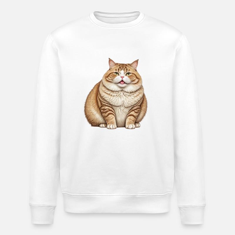 Gros chat - Sweat bio ROLLER Stanley/Stella Unisexe - blanc