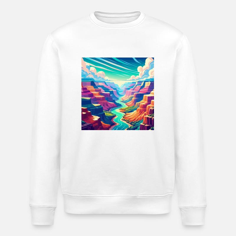 Canyon coloré - Sweat bio ROLLER Stanley/Stella Unisexe - blanc
