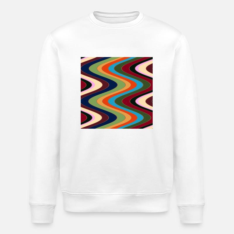 Abstract Art with Linear Patterns - Stanley/Stella ROLLER Unisex Organic Sweatshirt - white