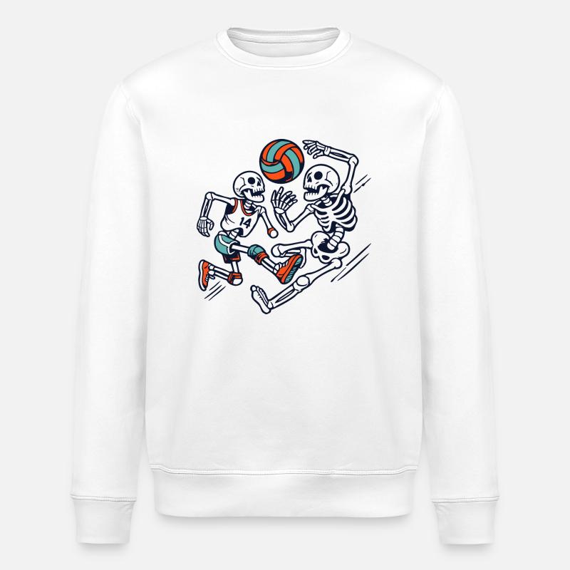 Volleyball Skelette - Stanley/Stella Unisex Bio-Sweatshirt ROLLER - Weiß