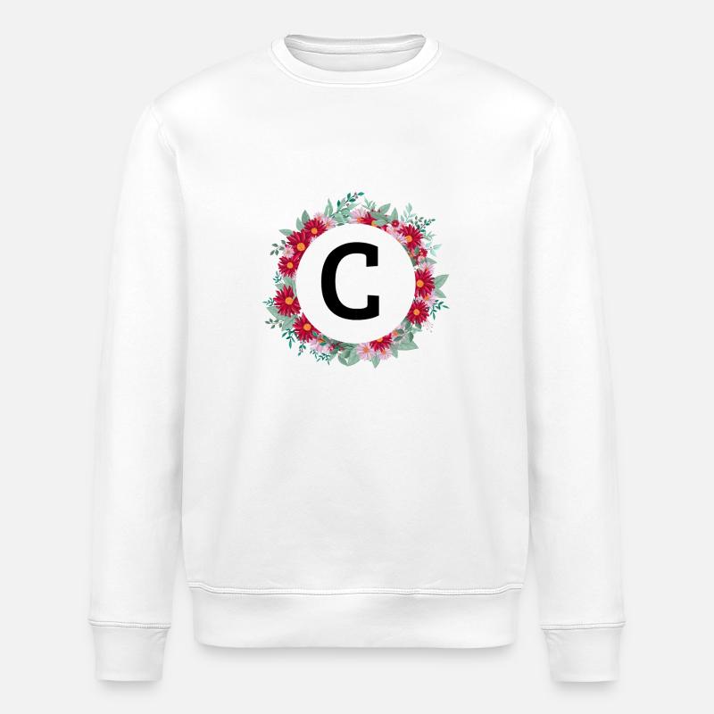 Buchstabe c Blumenkrone - Stanley/Stella Unisex Bio-Sweatshirt ROLLER - Weiß