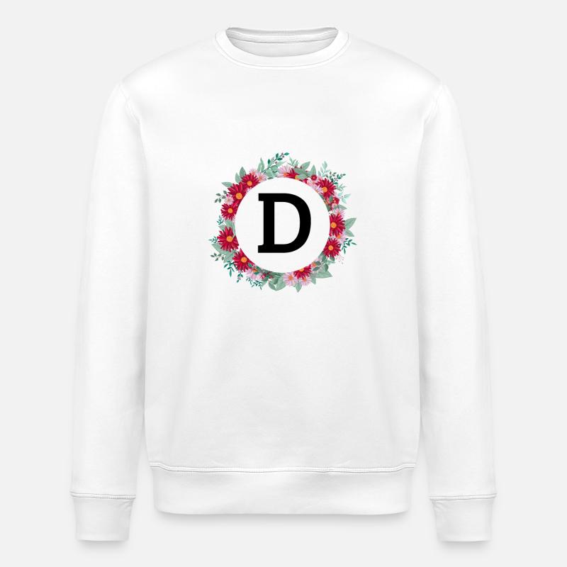 Blumenkrone Buchstabe - Stanley/Stella Unisex Bio-Sweatshirt ROLLER - Weiß