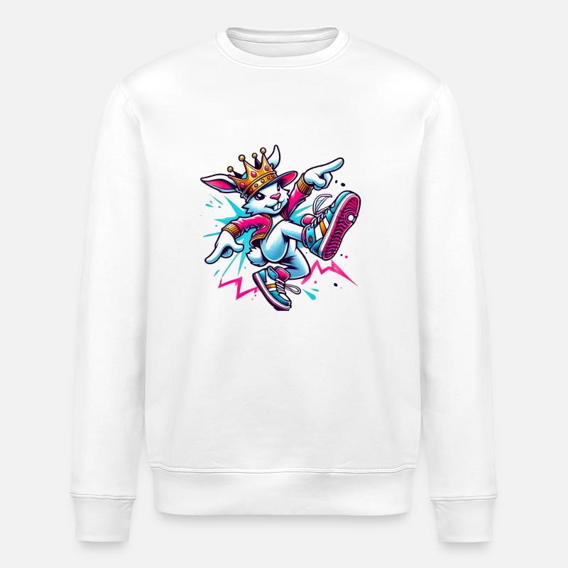 tanzender Hase - Stanley/Stella Unisex Bio-Sweatshirt ROLLER - Weiß