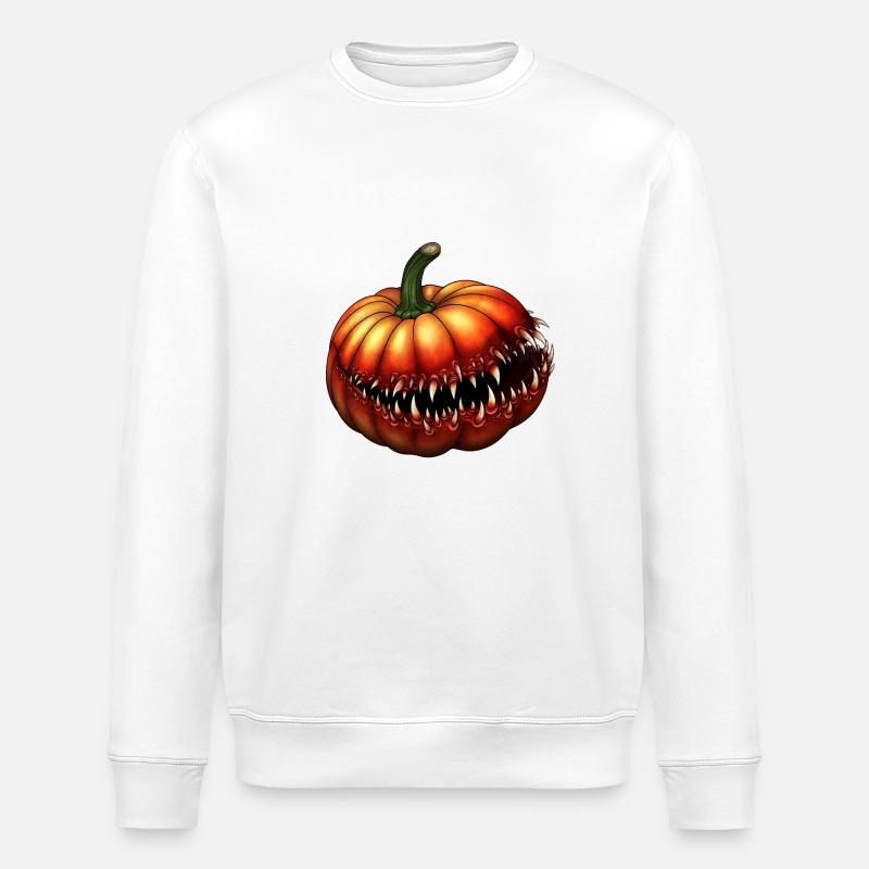 Monster-Kürbis - Stanley/Stella Unisex Bio-Sweatshirt ROLLER - Weiß