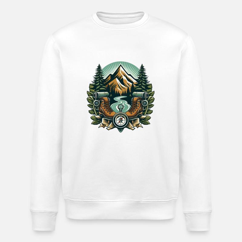 Logo de randonnée - Sweat bio ROLLER Stanley/Stella Unisexe - blanc