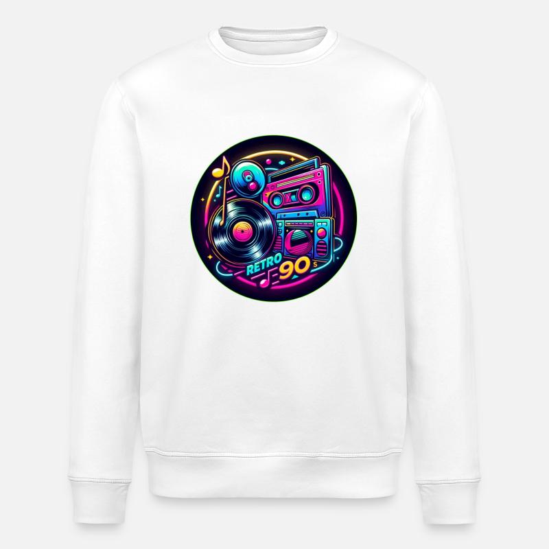 Retro 90s Logo - Stanley/Stella Unisex Bio-Sweatshirt ROLLER - Weiß