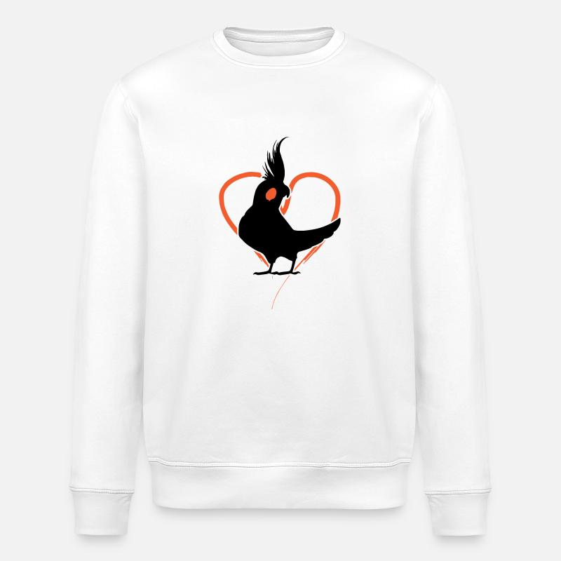 Nymphensittich-Herz - Stanley/Stella Unisex Bio-Sweatshirt ROLLER - Weiß