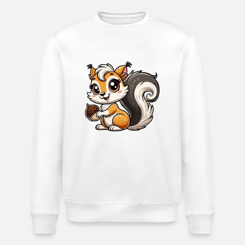 Mädchen Eichhörnchen - Stanley/Stella Unisex Bio-Sweatshirt ROLLER - Weiß