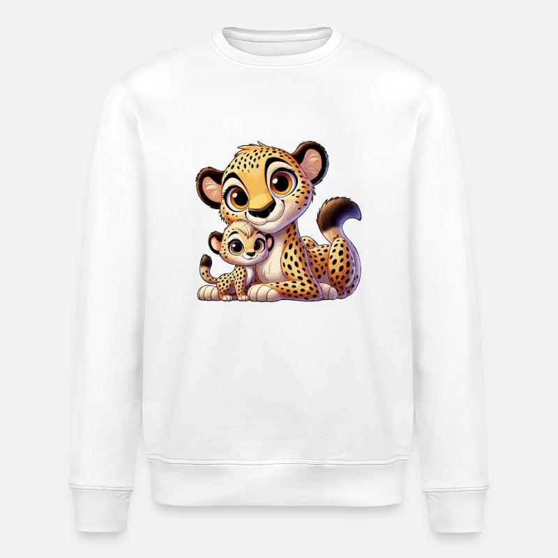 Guépard avec enfant - Sweat bio ROLLER Stanley/Stella Unisexe - blanc