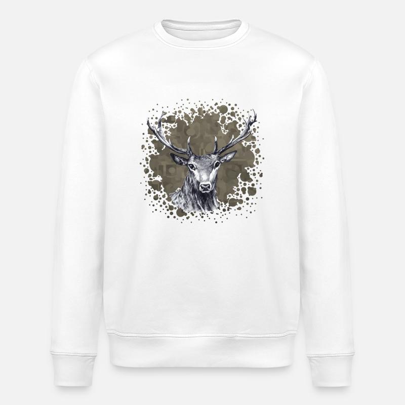 Cerf - Sweat bio ROLLER Stanley/Stella Unisexe - blanc