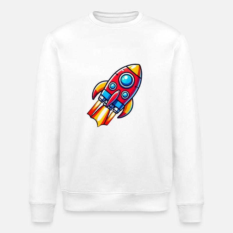 rakete comic - Stanley/Stella Unisex Bio-Sweatshirt ROLLER - Weiß