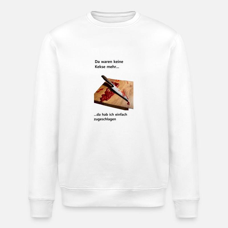 Keksdrama mit Messer - Stanley/Stella Unisex Bio-Sweatshirt ROLLER - Weiß