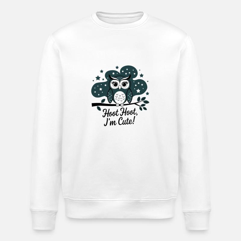 Süße Eule - Stanley/Stella Unisex Bio-Sweatshirt ROLLER - Weiß