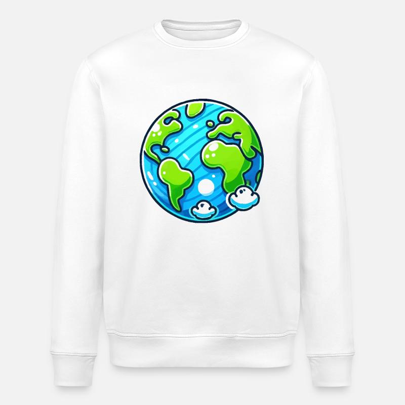 Planète Terre - Sweat bio ROLLER Stanley/Stella Unisexe - blanc