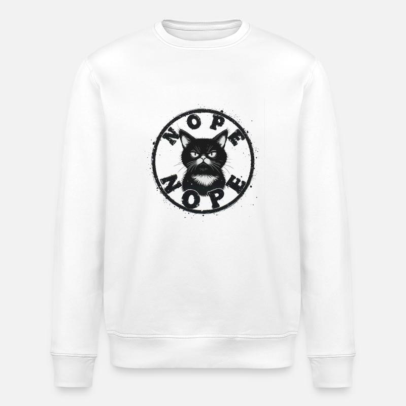 Cat Nope 09043 - Stanley/Stella Unisex Bio-Sweatshirt ROLLER - Weiß