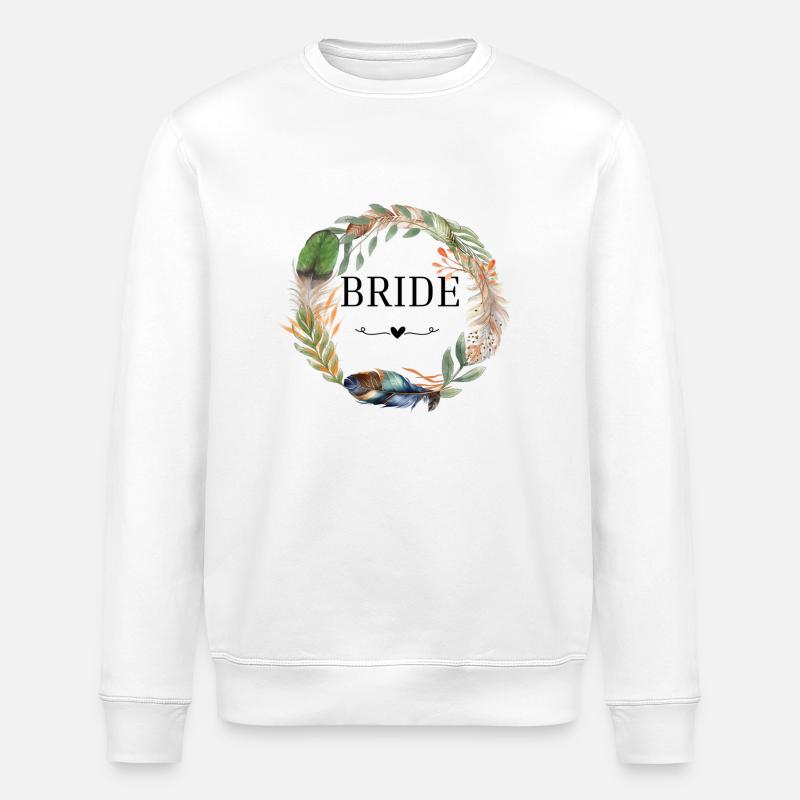 bride couronne fleurs boho - Sweat bio ROLLER Stanley/Stella Unisexe - blanc