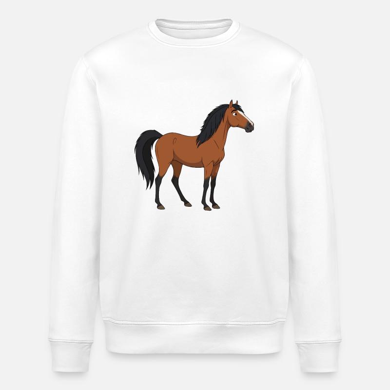 Konik Pferd echt - Stanley/Stella Unisex Bio-Sweatshirt ROLLER - Weiß