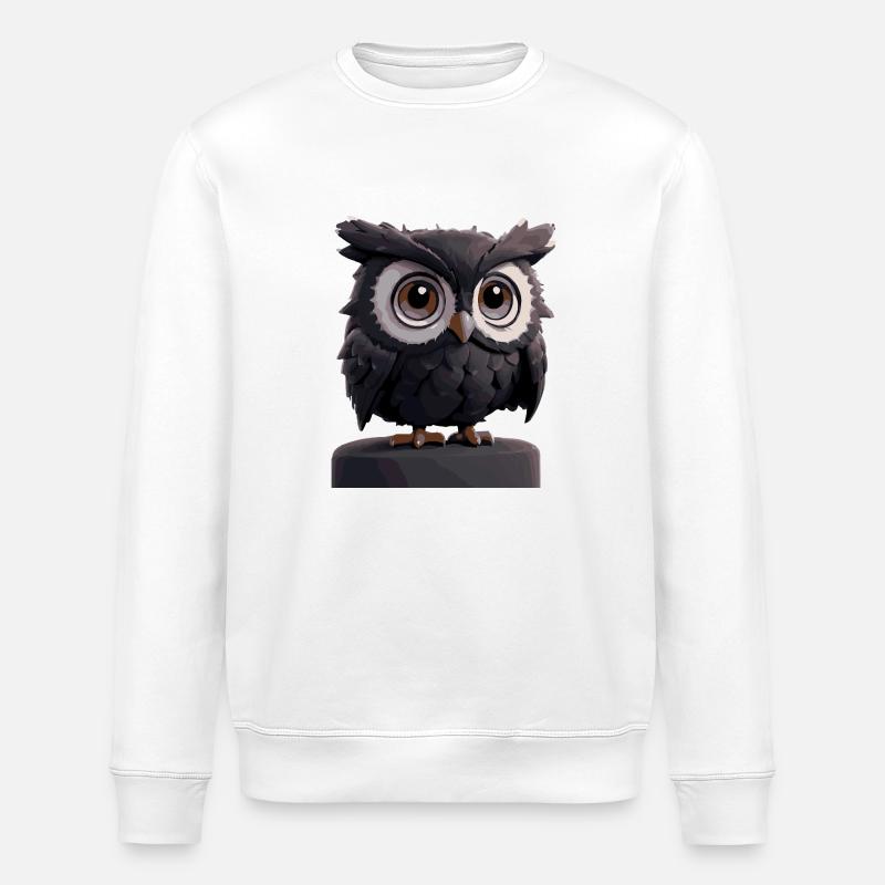 Eule Comic - Stanley/Stella Unisex Bio-Sweatshirt ROLLER - Weiß