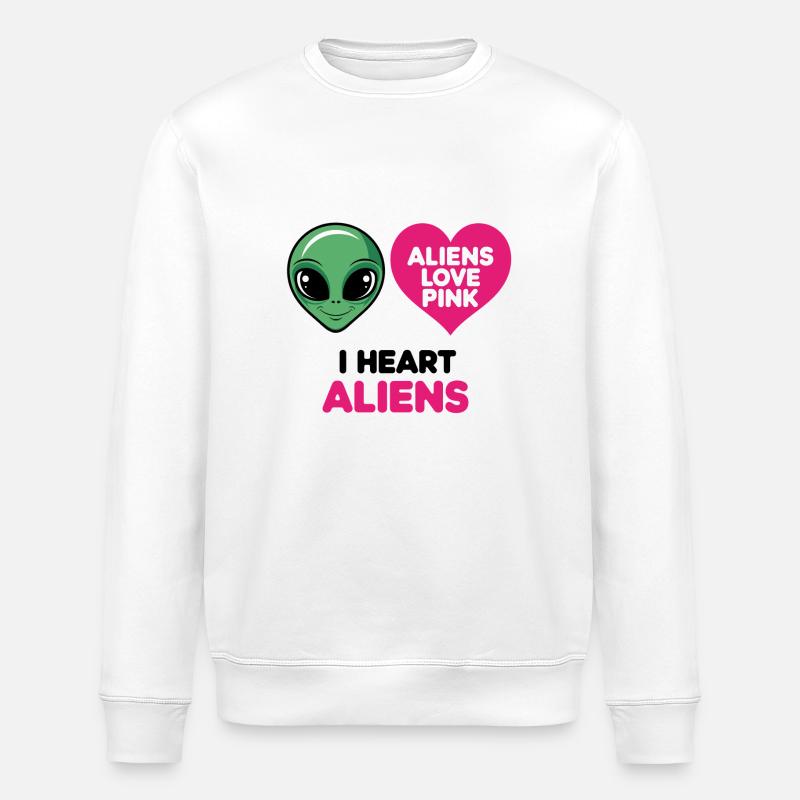 Les extraterrestres aiment le rose - Sweat bio ROLLER Stanley/Stella Unisexe - blanc