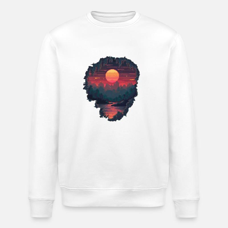 Trou dans un monde pixélisé - Sweat bio ROLLER Stanley/Stella Unisexe - blanc