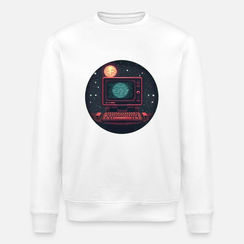 Galaxy Computer - Stanley/Stella ROLLER Unisex Organic Sweatshirt - white