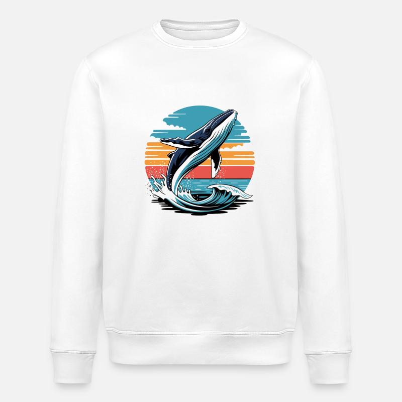 Sunset Splash - Stanley/Stella Unisex Bio-Sweatshirt ROLLER - Weiß