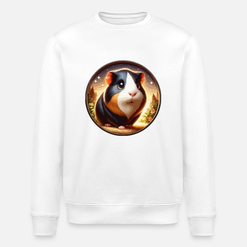 Cochon d’Inde la nuit - Sweat bio ROLLER Stanley/Stella Unisexe - blanc