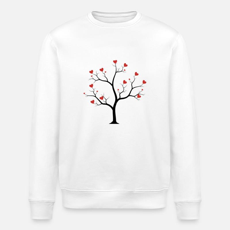 tree with hearts - Stanley/Stella Unisex Bio-Sweatshirt ROLLER - Weiß