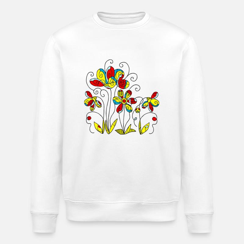 Blumen - Stanley/Stella Unisex Bio-Sweatshirt ROLLER - Weiß