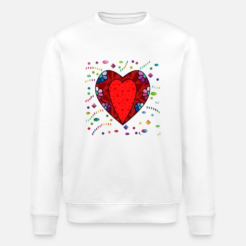 Herz - Stanley/Stella Unisex Bio-Sweatshirt ROLLER - Weiß