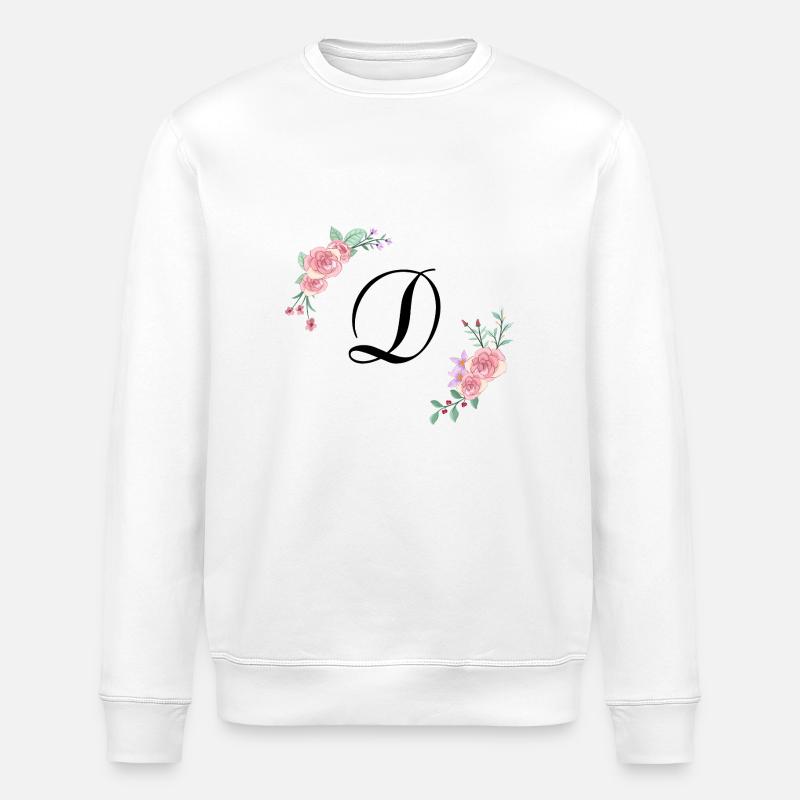 Rosa Blumenbuchstabe - Stanley/Stella Unisex Bio-Sweatshirt ROLLER - Weiß