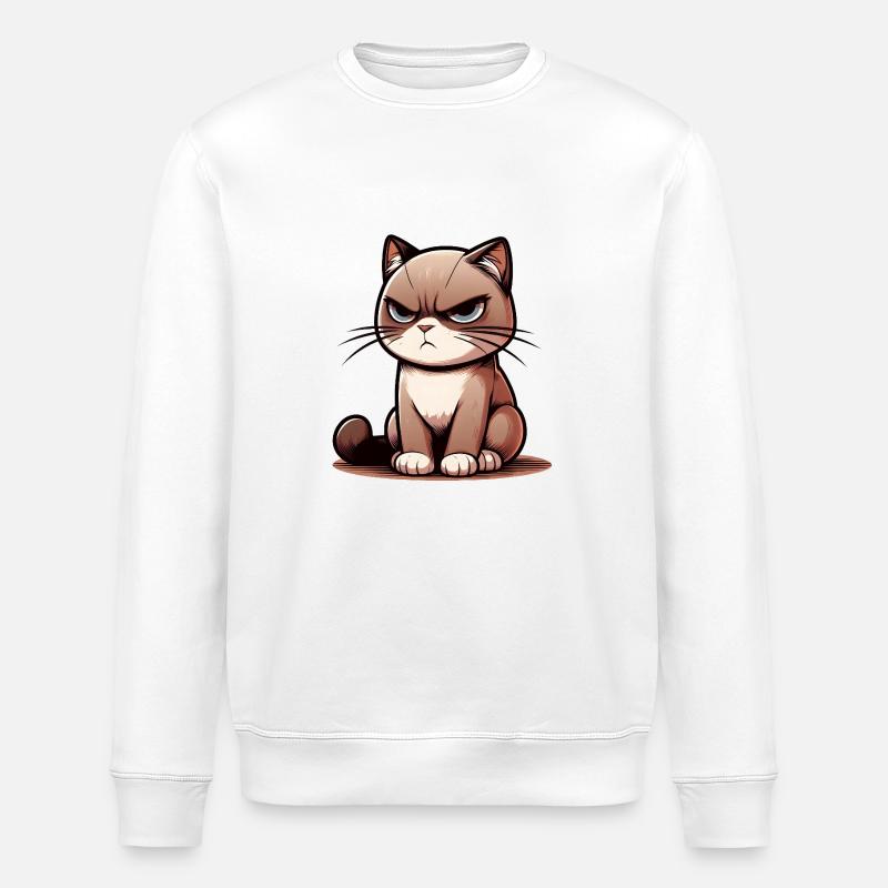 Cranky Cat - Stanley/Stella Unisex Bio-Sweatshirt ROLLER - Weiß