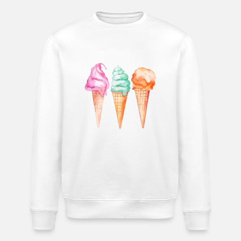 Glace glace - Sweat bio ROLLER Stanley/Stella Unisexe - blanc