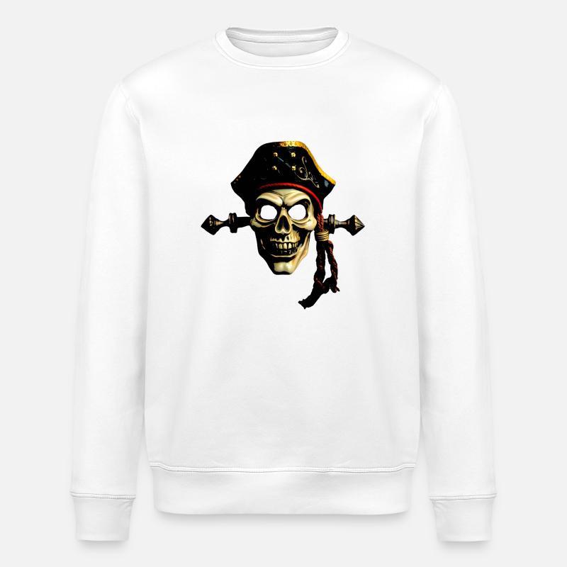 Pirat Comicart - Stanley/Stella Unisex Bio-Sweatshirt ROLLER - Weiß