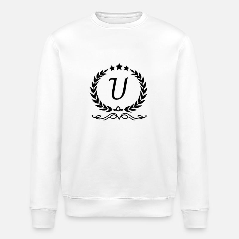 Buchstabe u Krone - Stanley/Stella Unisex Bio-Sweatshirt ROLLER - Weiß