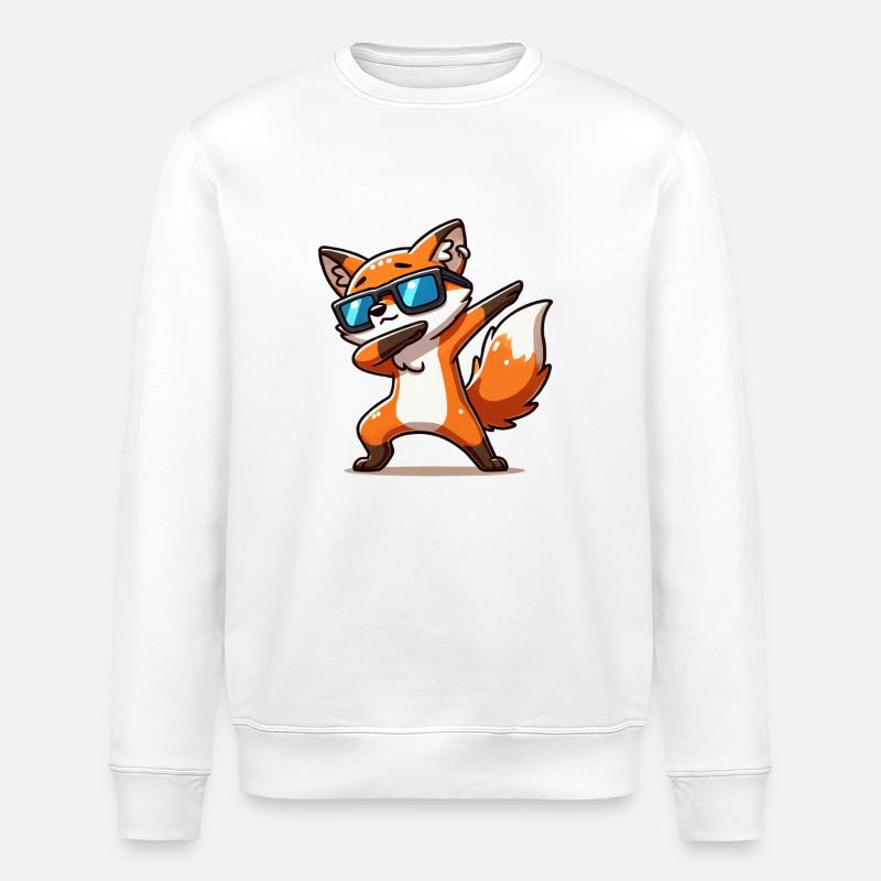 dabbing d’animaux de renard - Sweat bio ROLLER Stanley/Stella Unisexe - blanc