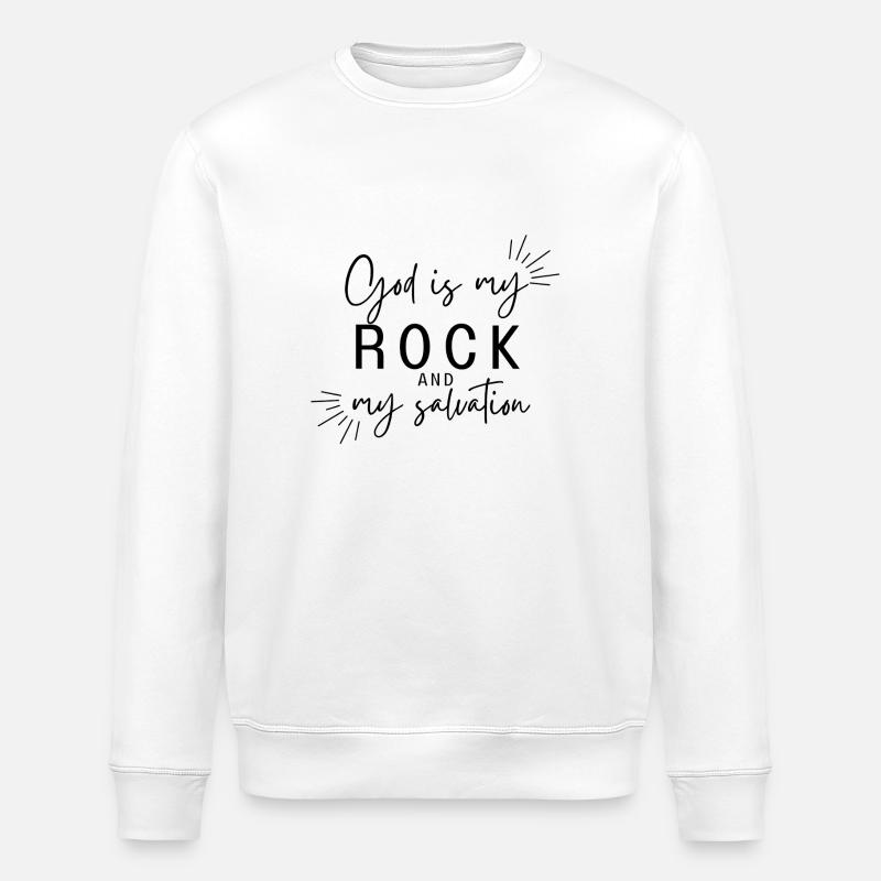 Dieu est mon rocher - Sweat bio ROLLER Stanley/Stella Unisexe - blanc