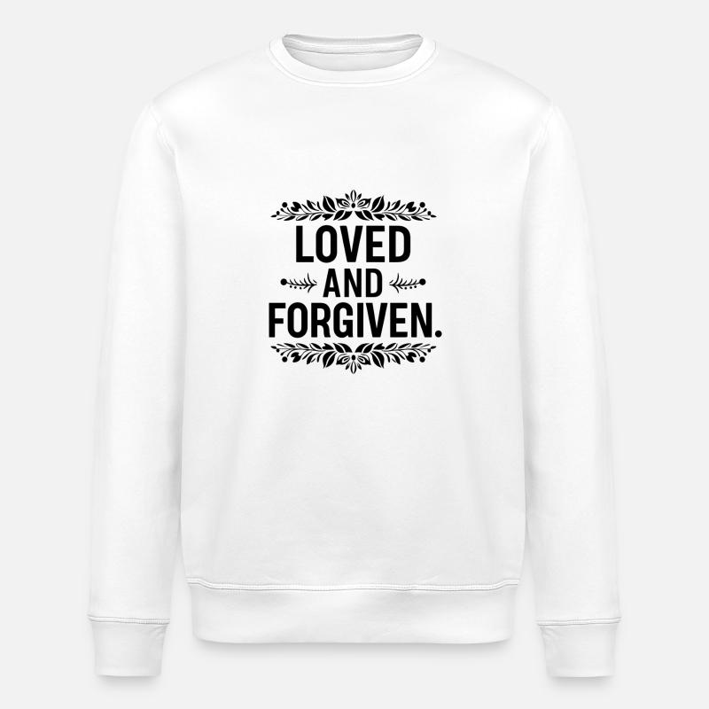 Loved and forgiven - Stanley/Stella ROLLER Unisex Organic Sweatshirt - white