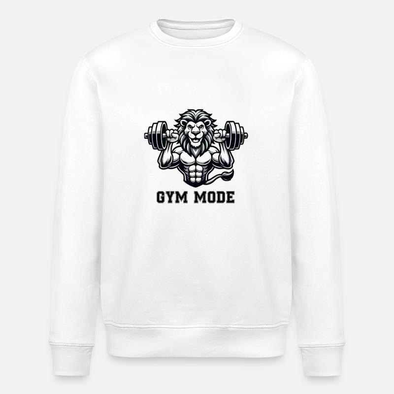 löwe bodybuilder tier - Stanley/Stella Unisex Bio-Sweatshirt ROLLER - Weiß