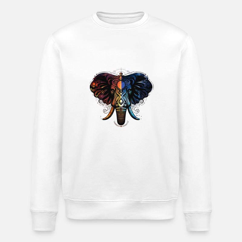 Elephant Feuer Wasser - Stanley/Stella Unisex Bio-Sweatshirt ROLLER - Weiß