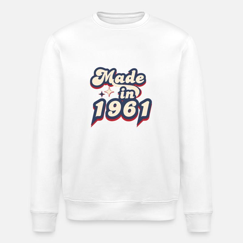 Made in 1961 Retro - Stanley/Stella ROLLER Unisex Organic Sweatshirt - white