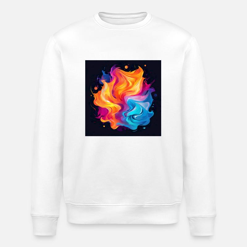 Bunter Wirbel - Stanley/Stella Unisex Bio-Sweatshirt ROLLER - Weiß