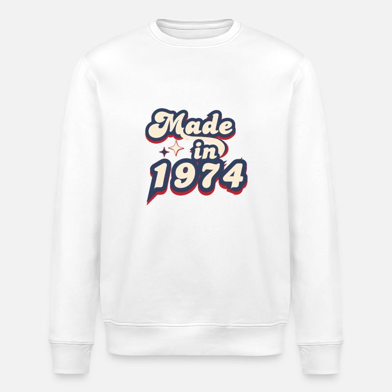 Made in 1974 retro - Sweat bio ROLLER Stanley/Stella Unisexe - blanc