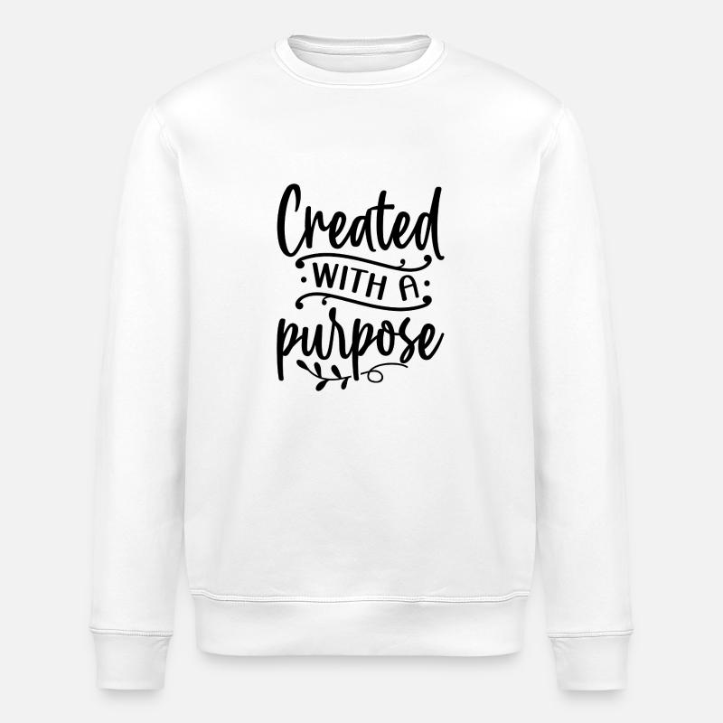 created with a purpose - Stanley/Stella ROLLER Unisex Organic Sweatshirt - white