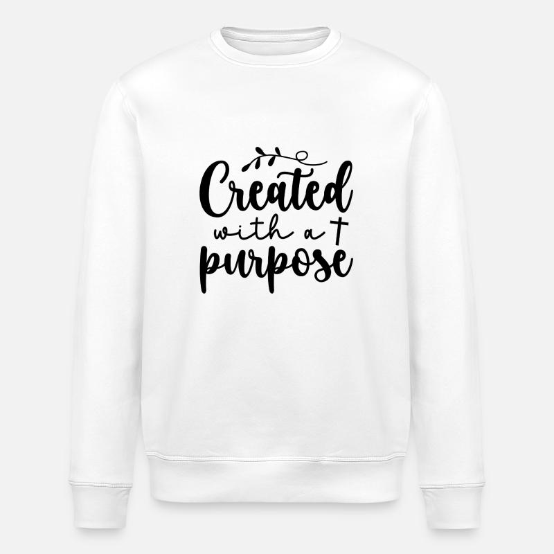 created with a purpose - Stanley/Stella ROLLER Unisex Organic Sweatshirt - white