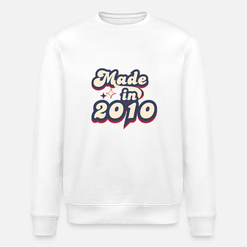 Made in 2010 retro - Sweat bio ROLLER Stanley/Stella Unisexe - blanc