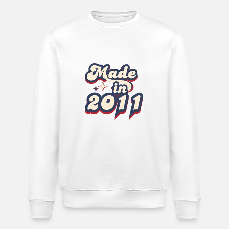 Made in 2011 retro - Stanley/Stella ROLLER Unisex Organic Sweatshirt - white